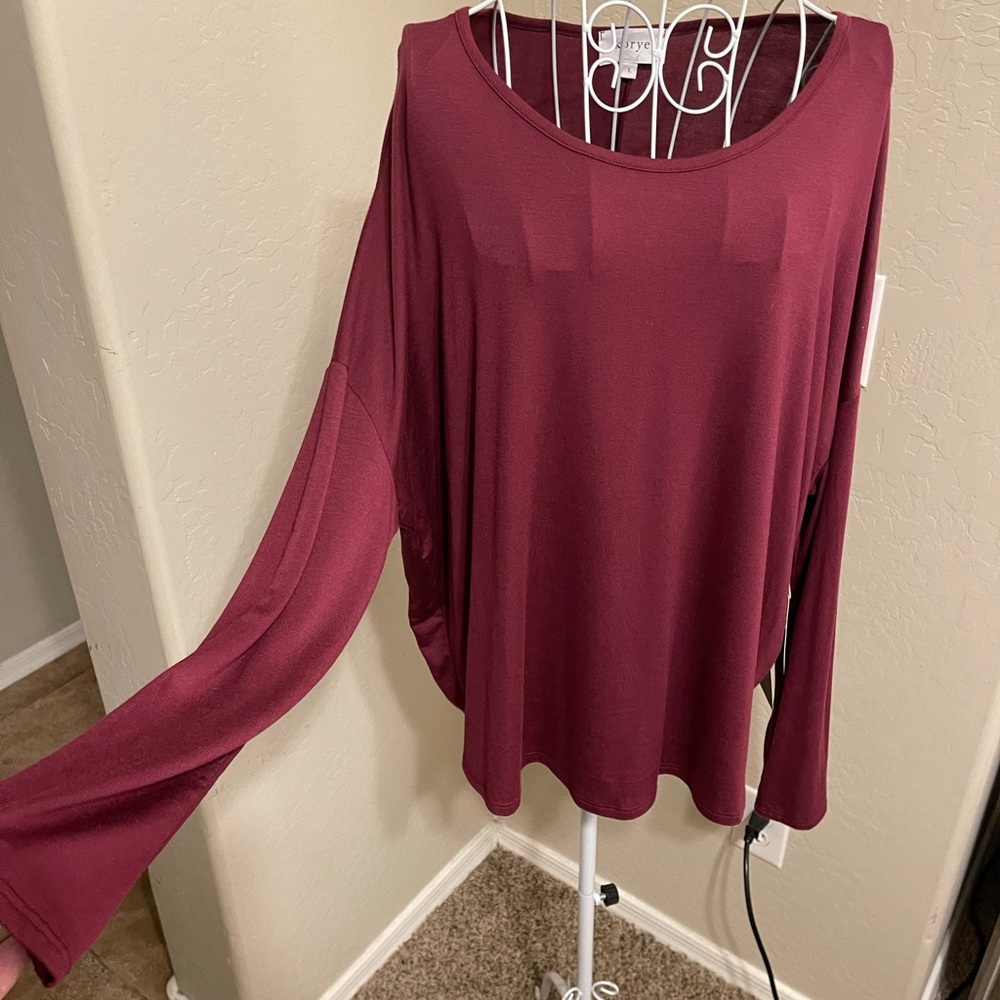 Lucca Burgundy Long Sleeve Top NWT